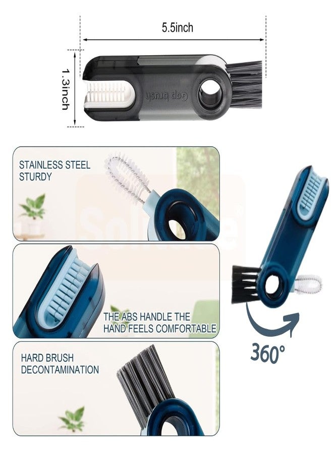 Solitude (2 Pcs) 3-in-1 Multifunctional Cleaning Brush, Tiny Bottle Cup Lid Detail Brush Straw Cleaner Tools Multi-Functional for Keyboard, Crevice, Windows, Groove, Lid, Straw, Gap Cleaning Brush - Image 2