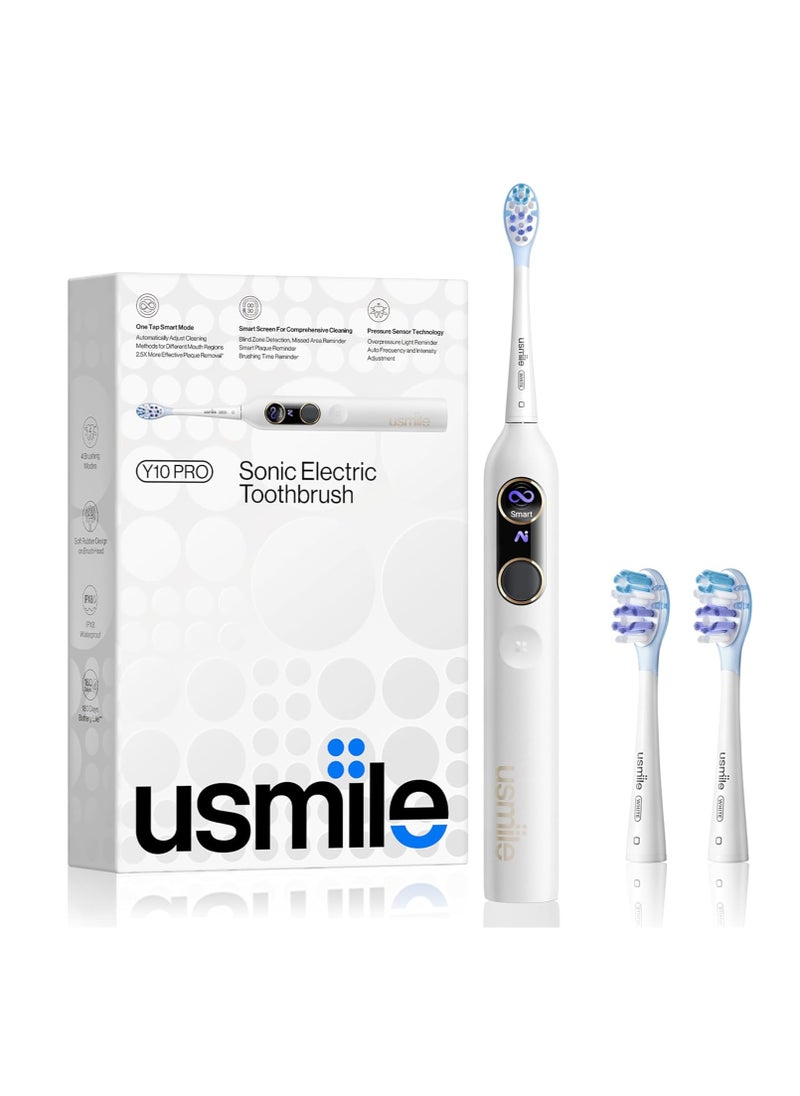 usmile - Y10 Pro Electric Toothbrush with 24/7 Smart Screen, Responsive Brushing, Smart Toothbrush with Pressure Control, 1 Charge Last 6 Months - Image 1