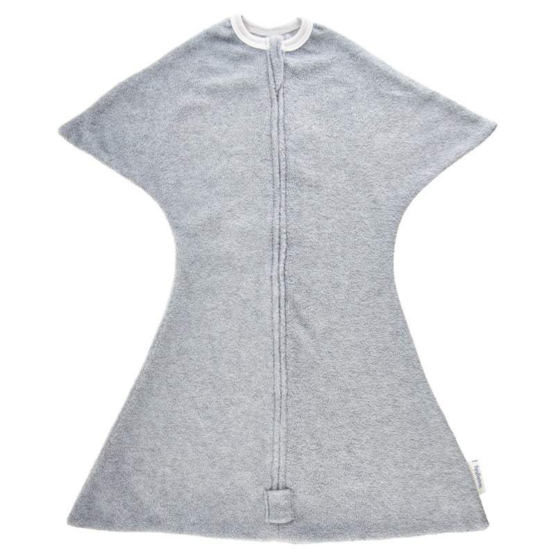SleepingBaby ZipadeeZip Transition Swaddle Fleece Baby Swaddle Blanket with Zipper Convenience Heather Grey Medium 612 Month