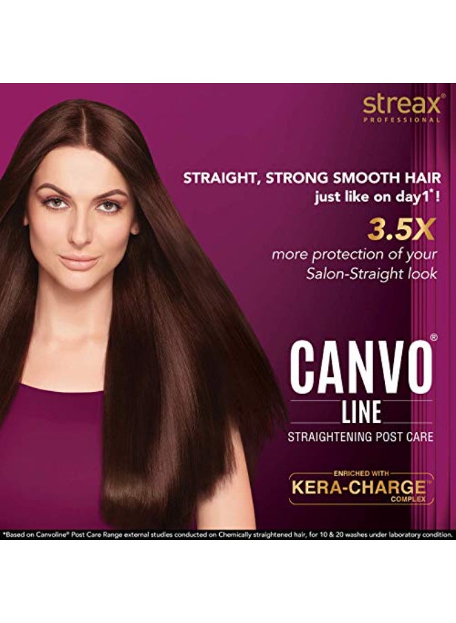Streax Professional شامبو ستريكس بروفيشينال كانفولين للنساء بالكيراتين للشعر المستقيم للعناية بعد التصفيف مع مركب كيرا تشينج خالي من الكبريتات والبارابين 300 مل - Image 3