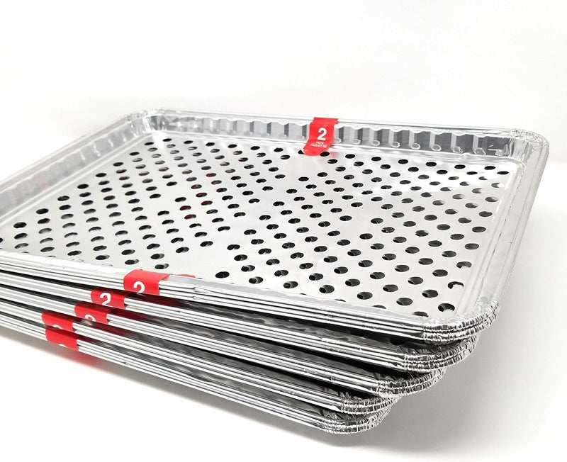 Cooking Concepts صواني الشواء القابلة للتصرف من الألمنيوم، عبوات 2-قطعة - 15 1/2 × 10 3/8 - (5 عبوات من 2) - Image 1