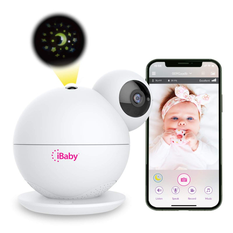 iBaby M8 2K Smart Baby Monitor 355 Pan 110 Tilt and 2Way Talk Video Baby Monitor with Crying and Motion Alerts Moonlight Projector TemperatureHumidity Alerts for iOSAndroid