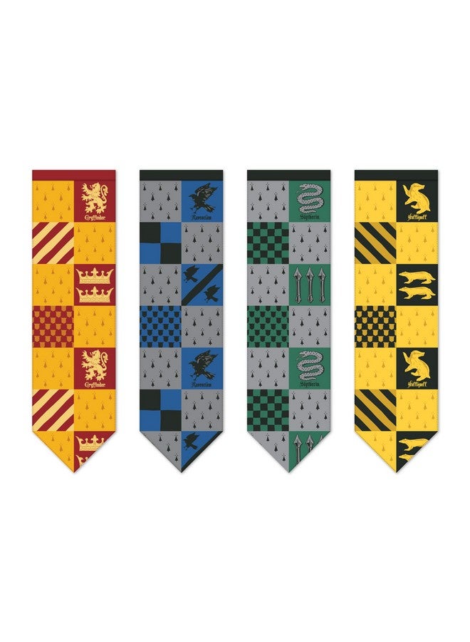 Conquest Journals Harry Potter Small Hogwarts House Quidditch Flags, Set of 4, Polyester, 8'' x 29'', Gryffindor, Slytherin, Ravenclaw & Hufflepuff Banners, Party and Wall Decor, Officially Licensed - Image 1
