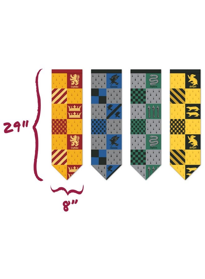 Conquest Journals Harry Potter Small Hogwarts House Quidditch Flags, Set of 4, Polyester, 8'' x 29'', Gryffindor, Slytherin, Ravenclaw & Hufflepuff Banners, Party and Wall Decor, Officially Licensed - Image 5