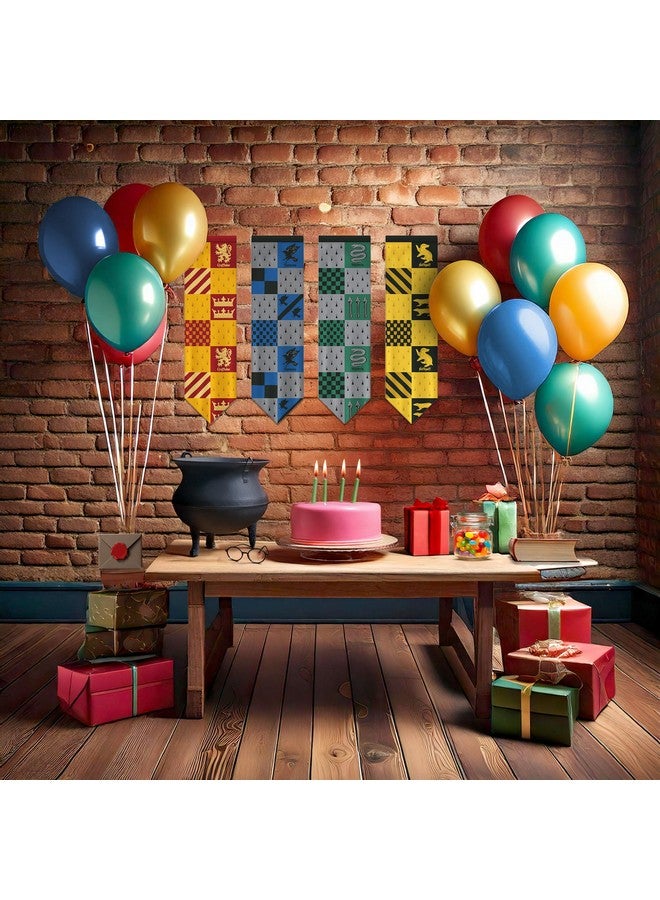 Conquest Journals Harry Potter Small Hogwarts House Quidditch Flags, Set of 4, Polyester, 8'' x 29'', Gryffindor, Slytherin, Ravenclaw & Hufflepuff Banners, Party and Wall Decor, Officially Licensed - Image 3