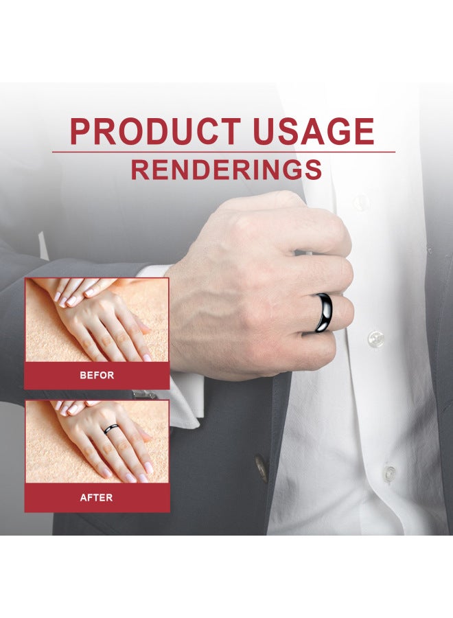 Yes Obsidian Ring Stainless Steel Ring Men's And Women's Smooth Fashion Casual Boutique Hand Accessories - Image 3