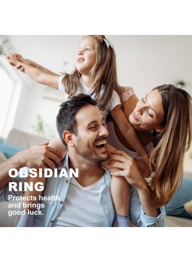 Yes Obsidian Ring Stainless Steel Ring Men's And Women's Smooth Fashion Casual Boutique Hand Accessories - Image 2