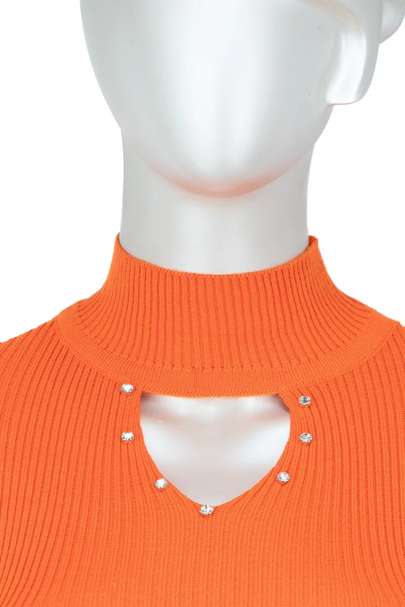 Oppland Women's Half Collar and Stone Long Sleeve Knitted Knitwear Sweater
