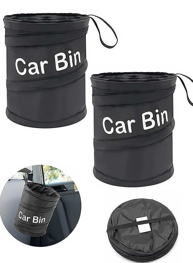 2 قطعة من سلة المهملات القابلة للطي وحقيبة القمامة المنبثقة للسيارة، سلة المهملات المحمولة وسلة النفايات وصندوق القمامة - Image 1