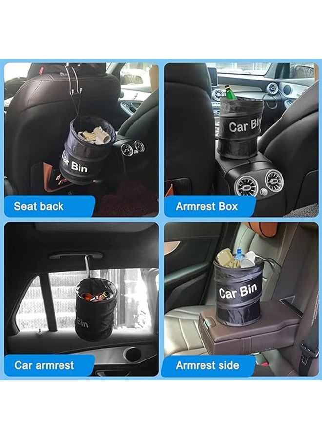 2 قطعة من سلة المهملات القابلة للطي وحقيبة القمامة المنبثقة للسيارة، سلة المهملات المحمولة وسلة النفايات وصندوق القمامة - Image 4