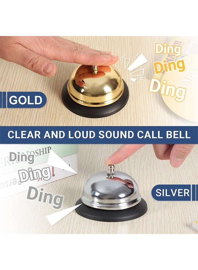 2 Packs Call Bell Loud Clear Desk Bell with Anti-Rust Steel 3.3 Inch Durable Service Bells for Hotels Classrooms Restaurants Reception Areas - Image 2