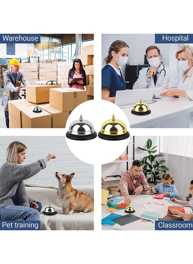 2 Packs Call Bell Loud Clear Desk Bell with Anti-Rust Steel 3.3 Inch Durable Service Bells for Hotels Classrooms Restaurants Reception Areas - Image 3