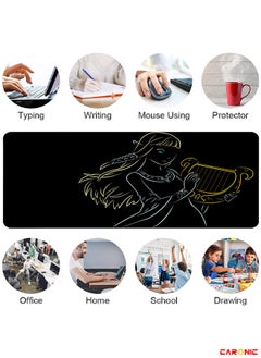 CARONIC Large Gaming Mouse Pad with Superior Micro Weave Cloth Extended Desk Mousepad with Stitched Edges Non-Slip Base Water Resist Keyboard Pad For Gamer And Office Home ZD 244  - Image 2