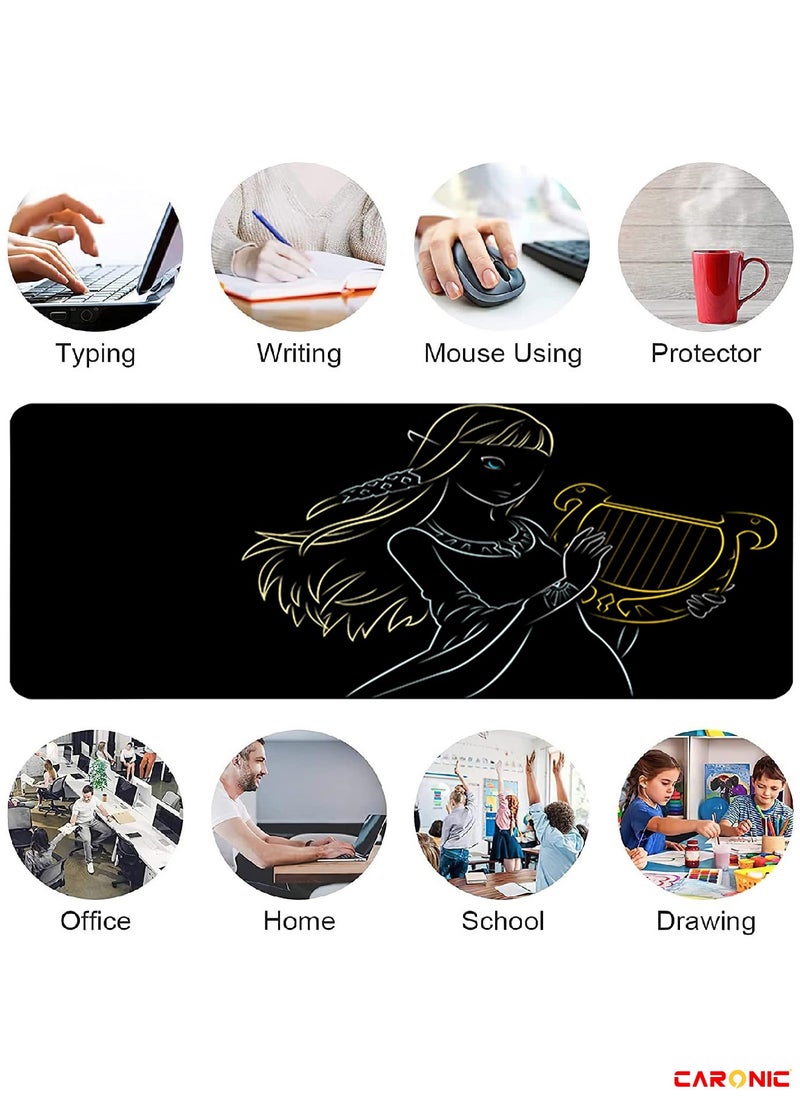 CARONIC - Large Gaming Mouse Pad with Superior Micro Weave Cloth Extended Desk Mousepad with Stitched Edges Non-Slip Base Water Resist Keyboard Pad For Gamer And Office Home ZD 244 - Image 1