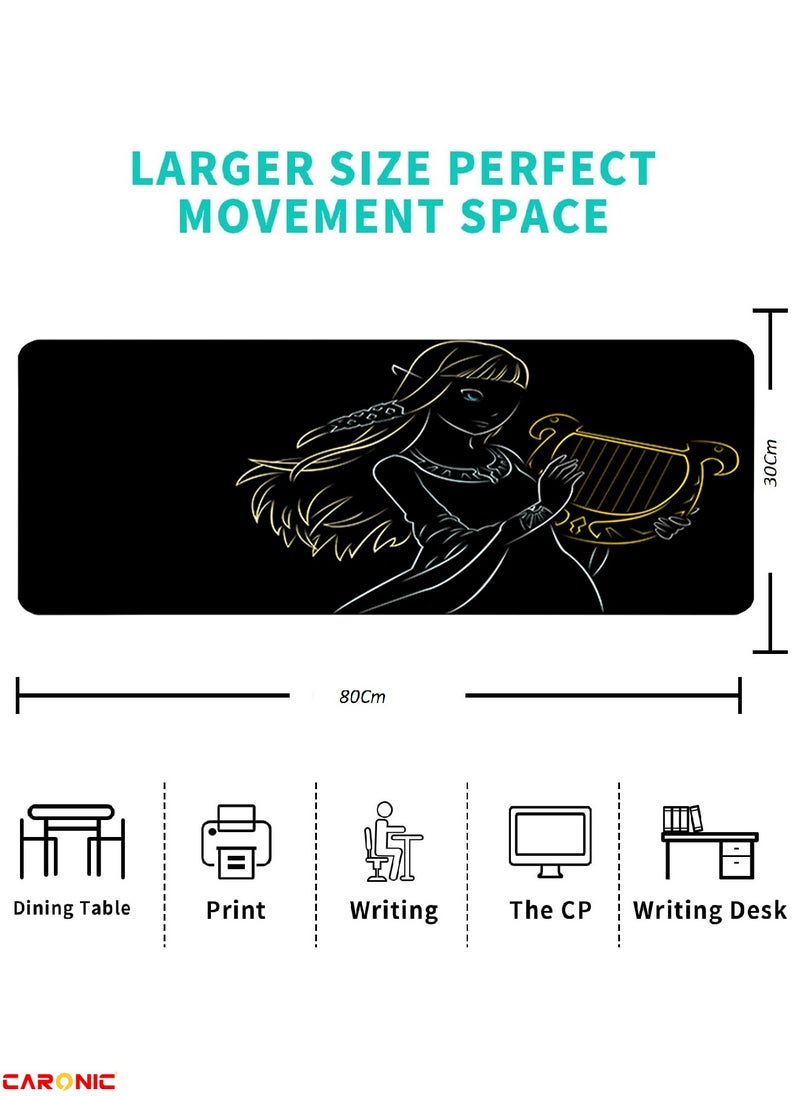 CARONIC - Large Gaming Mouse Pad with Superior Micro Weave Cloth Extended Desk Mousepad with Stitched Edges Non-Slip Base Water Resist Keyboard Pad For Gamer And Office Home ZD 244 - Image 1