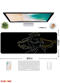 CARONIC Large Gaming Mouse Pad with Superior Micro Weave Cloth Extended Desk Mousepad with Stitched Edges Non-Slip Base Water Resist Keyboard Pad For Gamer And Office Home ZD 244  - Image 3