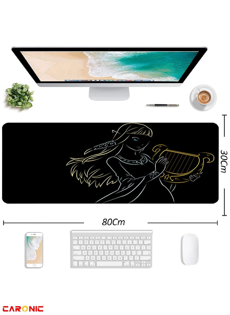 CARONIC - Large Gaming Mouse Pad with Superior Micro Weave Cloth Extended Desk Mousepad with Stitched Edges Non-Slip Base Water Resist Keyboard Pad For Gamer And Office Home ZD 244 - Image 1