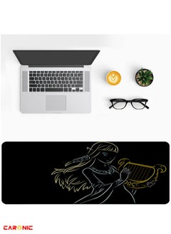 CARONIC Large Gaming Mouse Pad with Superior Micro Weave Cloth Extended Desk Mousepad with Stitched Edges Non-Slip Base Water Resist Keyboard Pad For Gamer And Office Home ZD 244  - Image 4