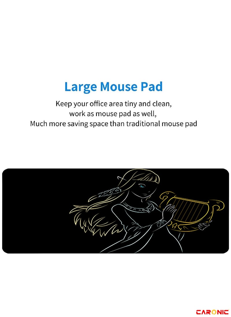 CARONIC - Large Gaming Mouse Pad with Superior Micro Weave Cloth Extended Desk Mousepad with Stitched Edges Non-Slip Base Water Resist Keyboard Pad For Gamer And Office Home ZD 244 - Image 1