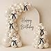 Charnoel Pearl White Sand Balloon Garland Arch Kit 153 Pcs Garland Balloon Bow Pearl Sticker Party Decor for Wedding Bridal Engagement Coquette Birthday Party Decorations - Image 2