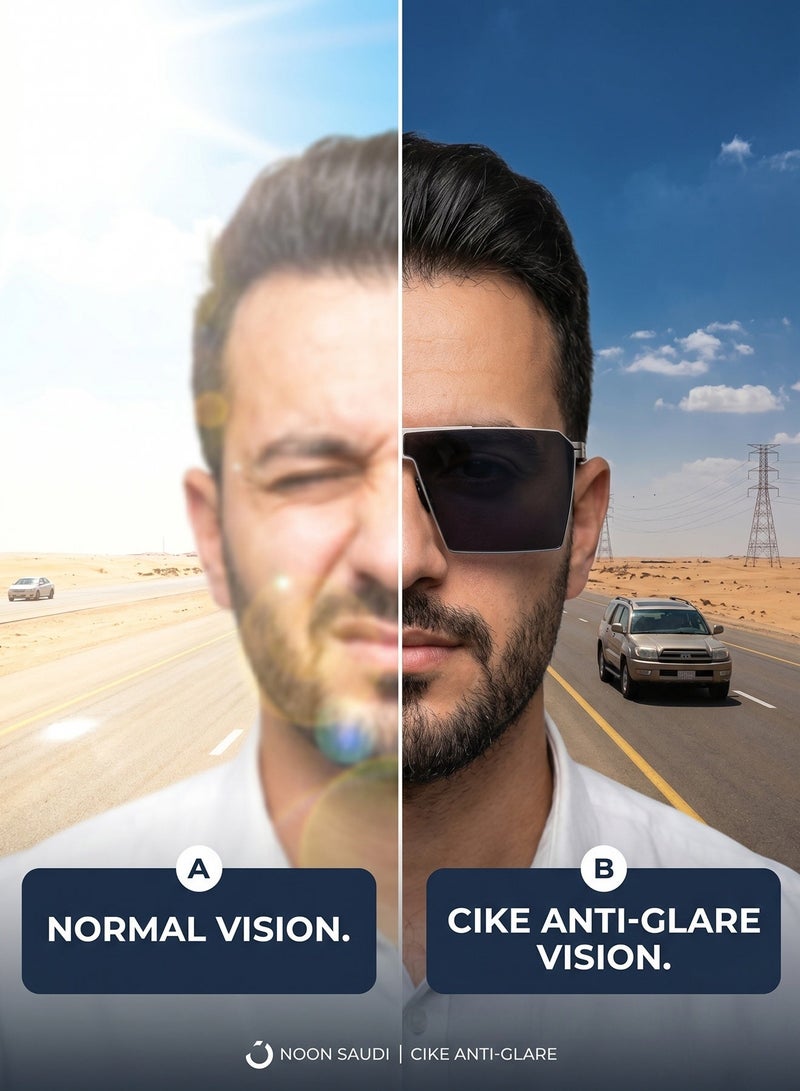 CIKE Sunglasses For Men, Titanium Alloy Frame Sunglasses, Polarized Lenses, Lightweight UV Protection, Anti-Glare Sunglasses, Luxury Square Sunglasses for Driving and Outdoor Use - Image 5