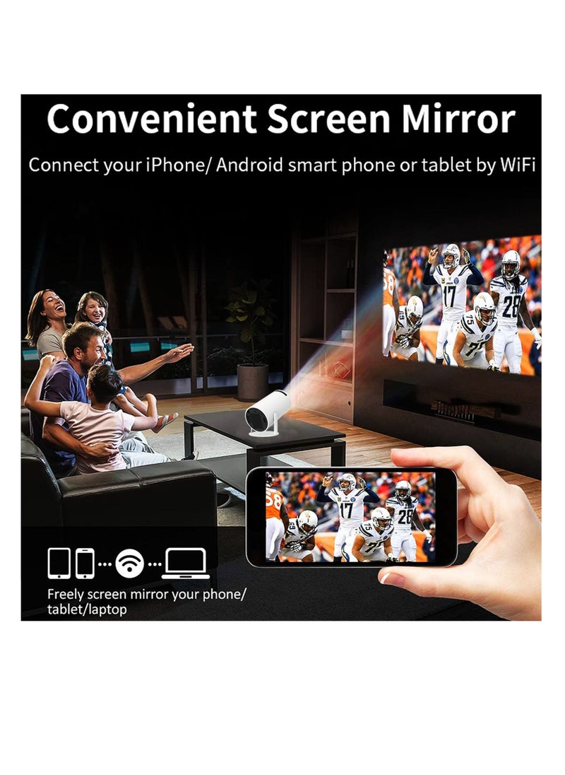 Toshonics - 120ANSI Lumens HD Smart Gaming Projector Android 11 Portable Mini Cinema Screen Display Lamp 4K Home Movie Theatre Video Presentations 180 Degree Rotating Mobile Phone Projection With 2 Game Consoles - Image 1