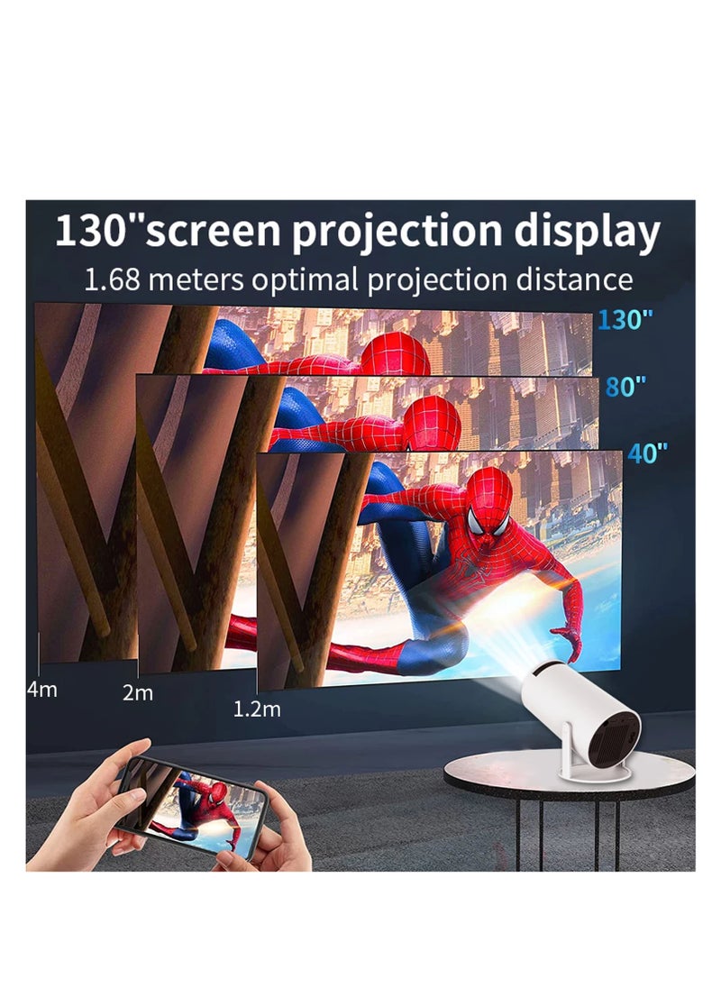Toshonics - 120ANSI Lumens HD Smart Gaming Projector Android 11 Portable Mini Cinema Screen Display Lamp 4K Home Movie Theatre Video Presentations 180 Degree Rotating Mobile Phone Projection With 2 Game Consoles - Image 1