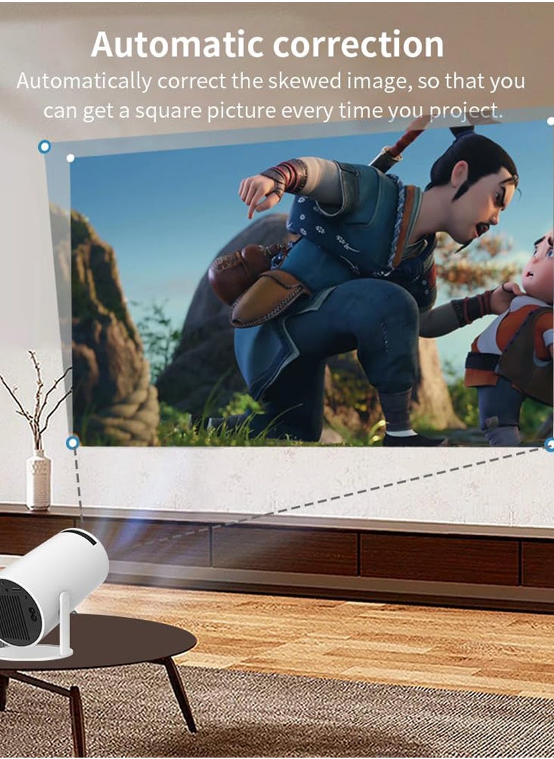 Toshonics - 120ANSI Lumens HD Smart Gaming Projector Android 11 Portable Mini Cinema Screen Display Lamp 4K Home Movie Theatre Video Presentations 180 Degree Rotating Mobile Phone Projection With 2 Game Consoles - Image 1