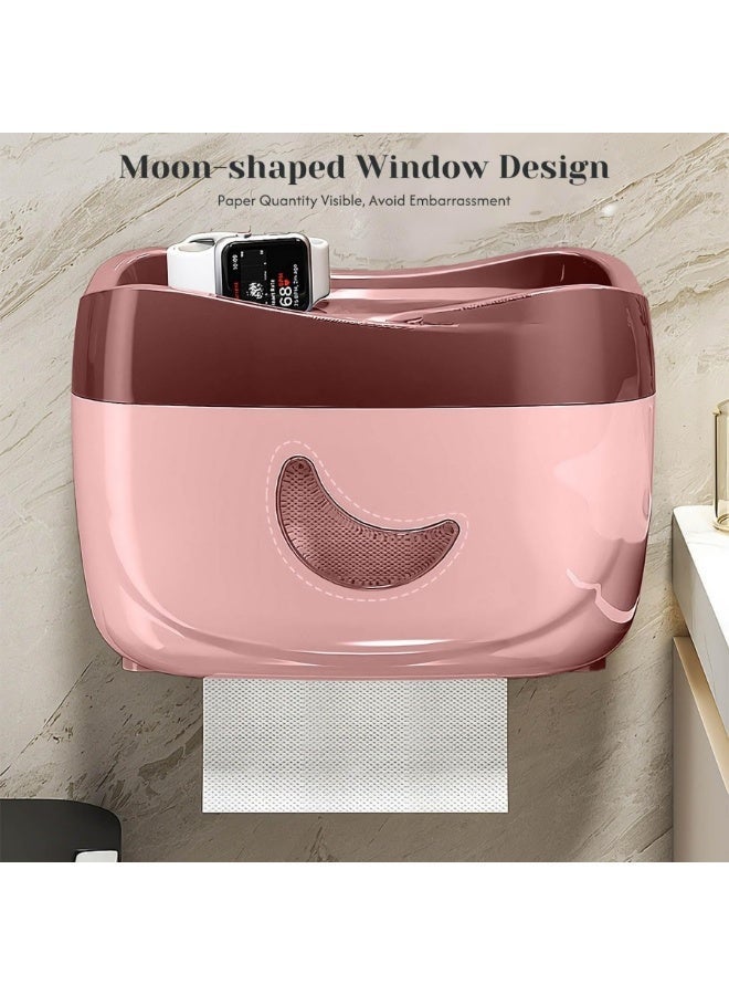 WangPangZi Tissue Box Holder for Wall, Under Cabinet or Desk, RV, Bathroom, Small Spaces - Acrylic Wall Mounted Square Box Dispenser - Image 3