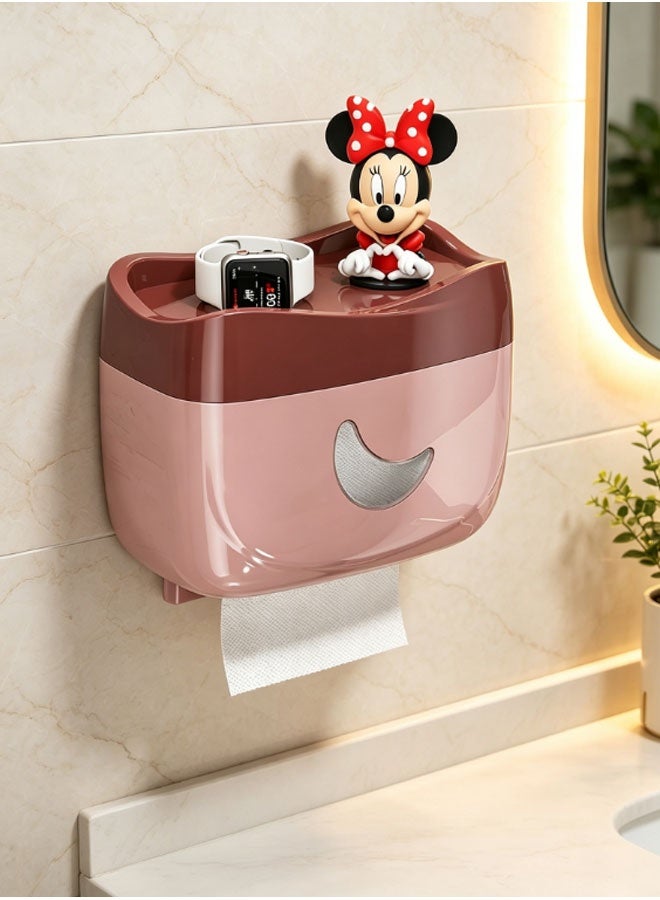 WangPangZi Tissue Box Holder for Wall, Under Cabinet or Desk, RV, Bathroom, Small Spaces - Acrylic Wall Mounted Square Box Dispenser - Image 1
