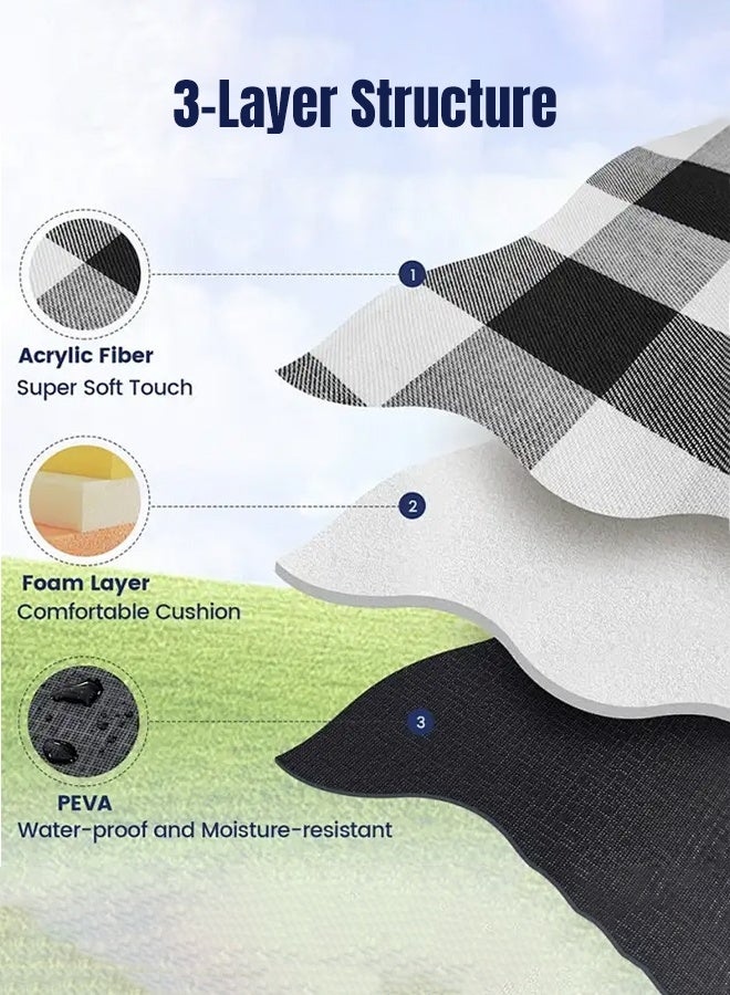 APEX 200×200cm Picnic Blanket,Beach Mat, Extra Large Waterproof Waterproof Foldable Blanket, Portable Picnic Mat, Camping Grass Picnic Blanket for 8 Adults Outdoor Picnic Mat, Camping Outdoor Activities Supplies - Image 3