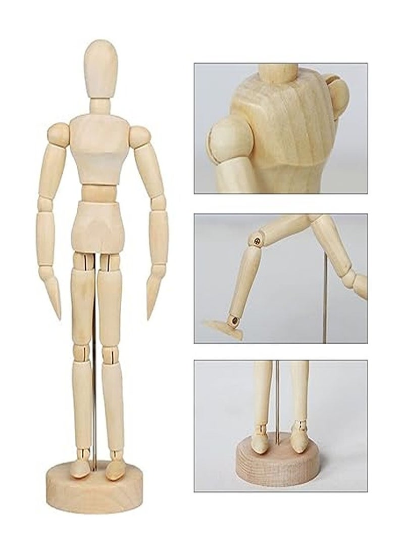 Generic - Wooden Model 30 cm Adjustable Mannequin with Base for Drawing, Painting, Art, Model Figure, Drawing Doll, Wooden Doll for Drawing for Beginners, Professionals and Artists - Image 1