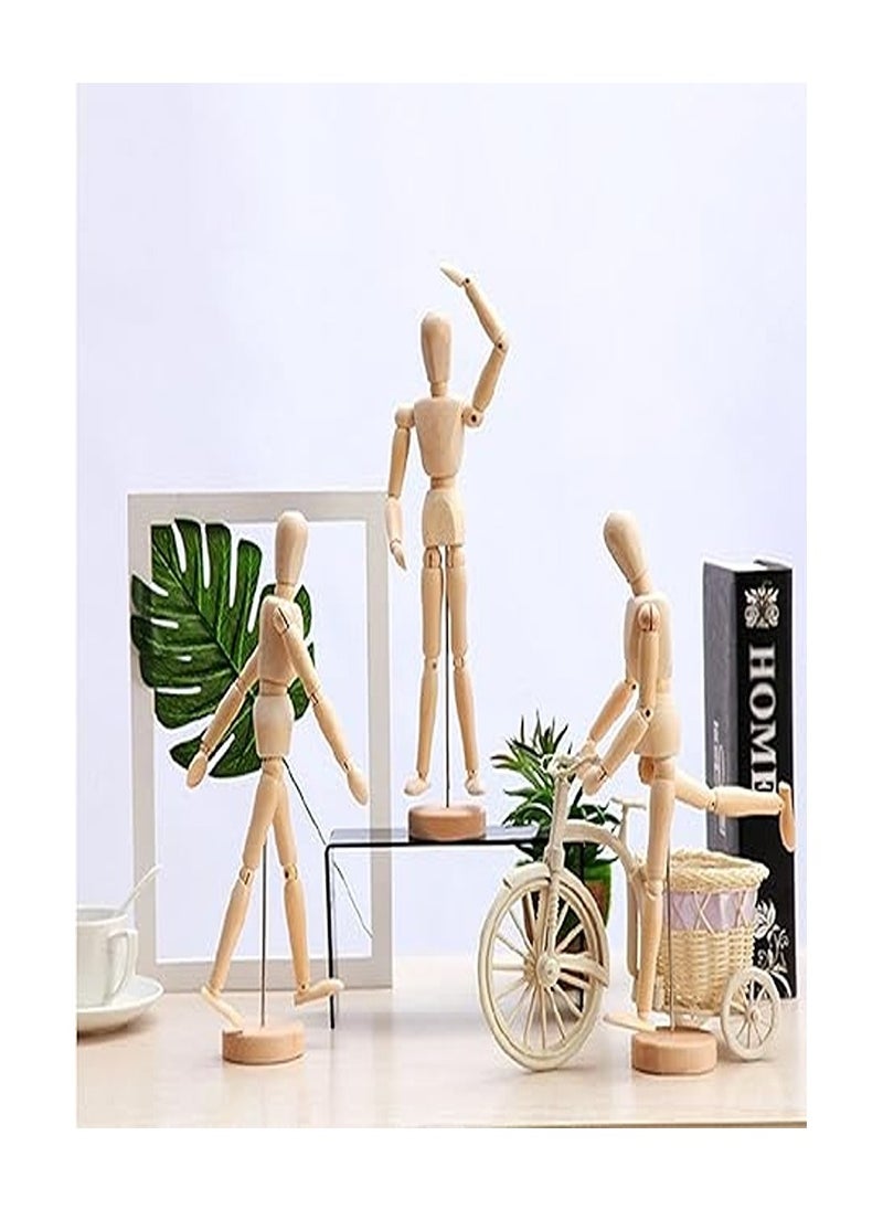 Generic - Wooden Model 30 cm Adjustable Mannequin with Base for Drawing, Painting, Art, Model Figure, Drawing Doll, Wooden Doll for Drawing for Beginners, Professionals and Artists - Image 1