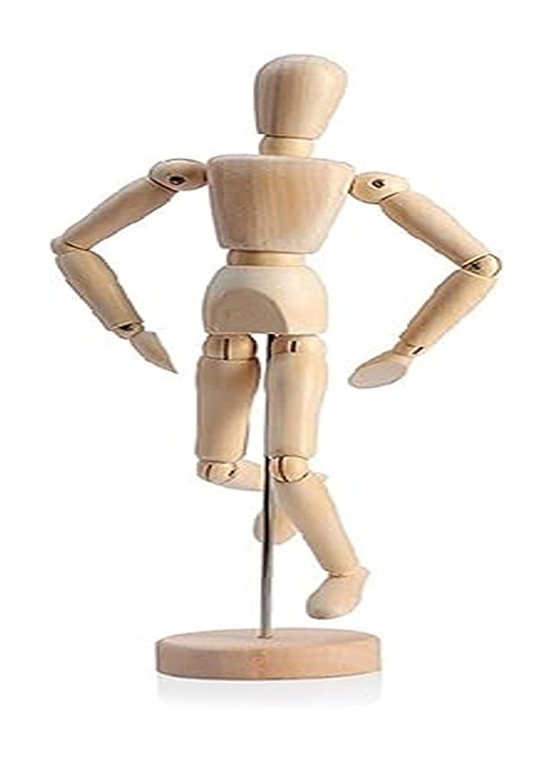 Generic - Wooden Model 30 cm Adjustable Mannequin with Base for Drawing, Painting, Art, Model Figure, Drawing Doll, Wooden Doll for Drawing for Beginners, Professionals and Artists - Image 1