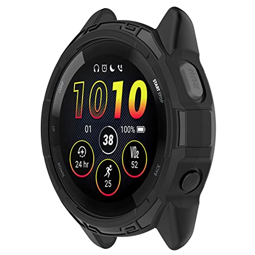 Disscool Case Cover Compatible with Garmin Forerunner 265 Disscool Soft Anti Drop TPU Protective Cases Smart Watch AccessoriesBlack - Image 1