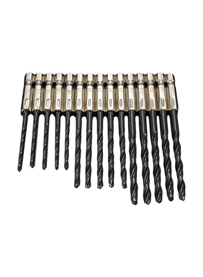 NIBEMINENT 15-Piece High Speed Drill Bits Black/Gold  - Image 1