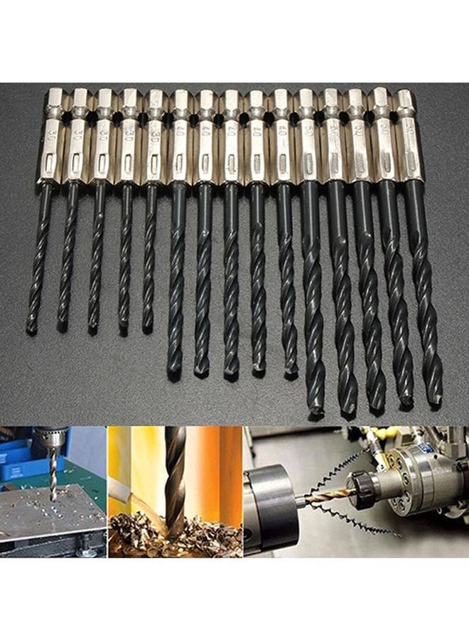 NIBEMINENT 15-Piece High Speed Drill Bits Black/Gold  - Image 2