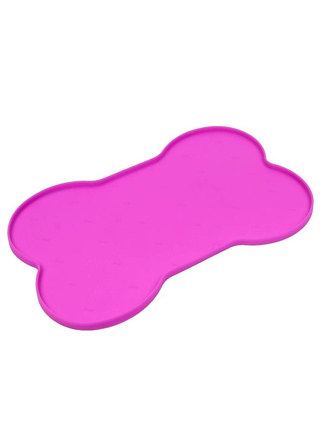 Animax Silicone Waterproof Dog Cat Pet Feeding Food Mat with Raised Edge | Non Slip, Easy Clean Pet Dog Cat Bowl Mats Placemat Multicolor (Speacially for Dog) - Pink - Image 3