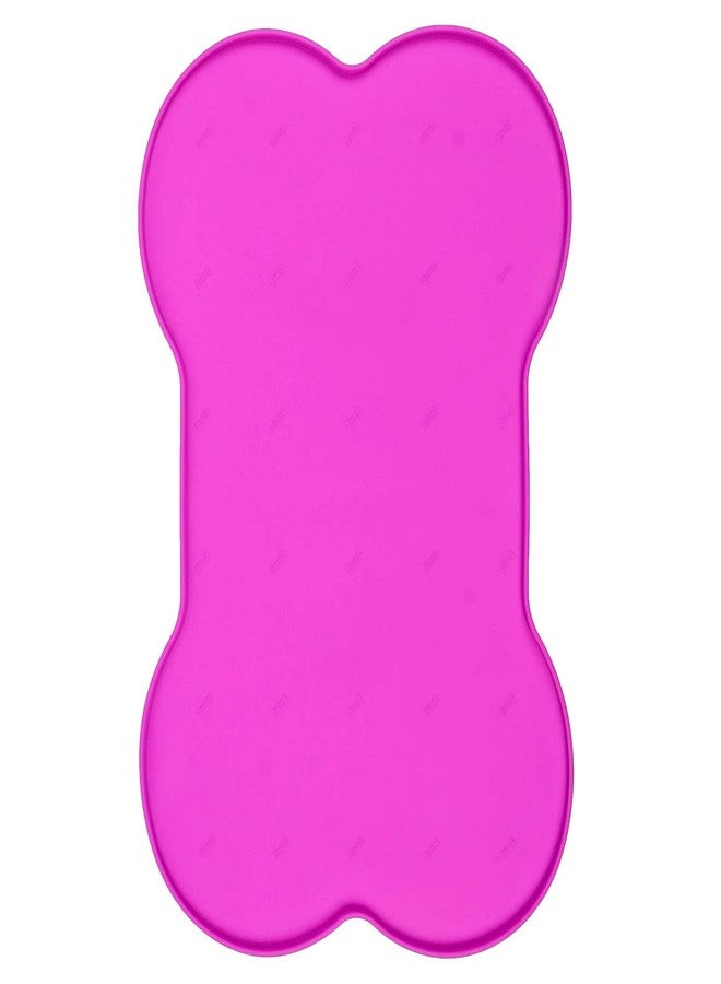 Animax Silicone Waterproof Dog Cat Pet Feeding Food Mat with Raised Edge | Non Slip, Easy Clean Pet Dog Cat Bowl Mats Placemat Multicolor (Speacially for Dog) - Pink - Image 1