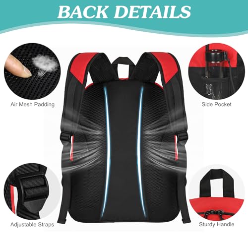 WOLT | Youth Soccer Bag, Soccer Backpack, Basketball Backpack with Cleat Shoe and Ball Compartments Sports Backpack for Volleyball Football for Men Women (Red) - Image 5