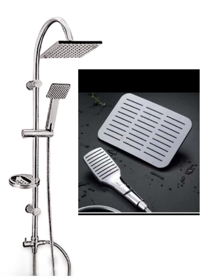 شمس طقم استحمام كامل مكون من سماعة دش بالخرطوم للحمام والبانيو و الشاور (طقم سماعة دش و طاسة دش شكل1) - Image 3