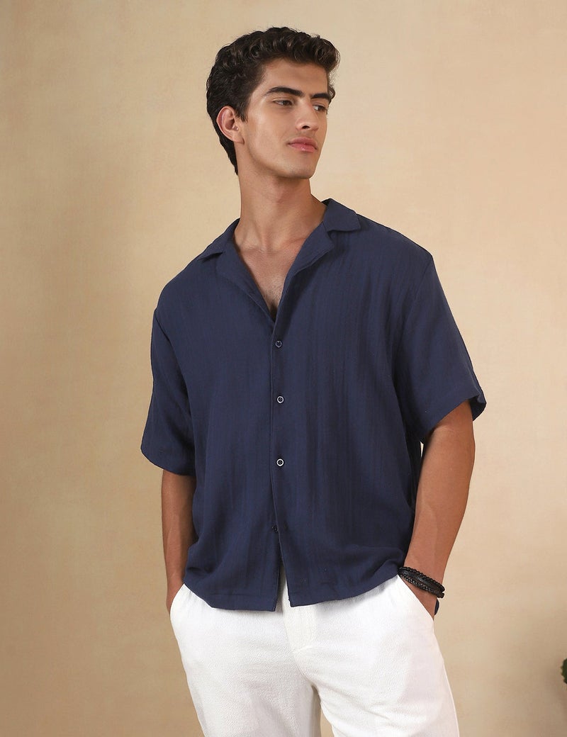 fyltr Men's Half Sleeve Solid Shirt - 100% Cotton | Regular Fit | Camp Collar | Casual Shirts for Men - Image 1