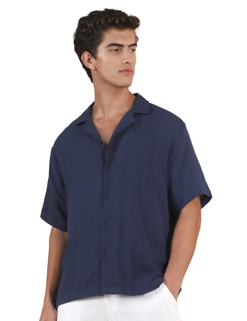 fyltr Men's Half Sleeve Solid Shirt - 100% Cotton | Regular Fit | Camp Collar | Casual Shirts for Men - Image 4