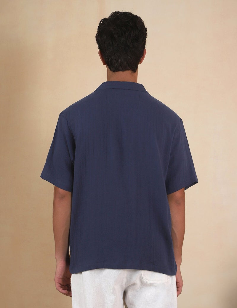 fyltr Men's Half Sleeve Solid Shirt - 100% Cotton | Regular Fit | Camp Collar | Casual Shirts for Men - Image 3