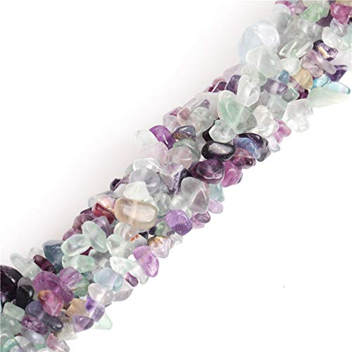 JOE FOREMAN 6-8mm Fluorite Gravel Gemstone Chips Beads for Jewelry Making Freeform Rainbow 34" JOE FOREMAN - Image 1