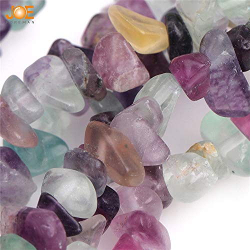 JOE FOREMAN 6-8mm Fluorite Gravel Gemstone Chips Beads for Jewelry Making Freeform Rainbow 34" JOE FOREMAN - Image 3