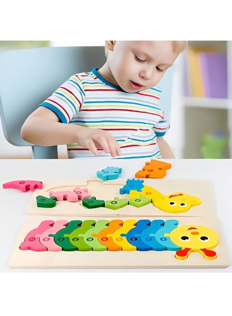 Wooden 3D Puzzles Sensory Cognition, Teacher Parents Early Learning Support Tools, Attractive Colors and Patterns, Montessori Fine Motor Skill Development Toys, Ideal Kids Gift (Girl Shape) - Image 4