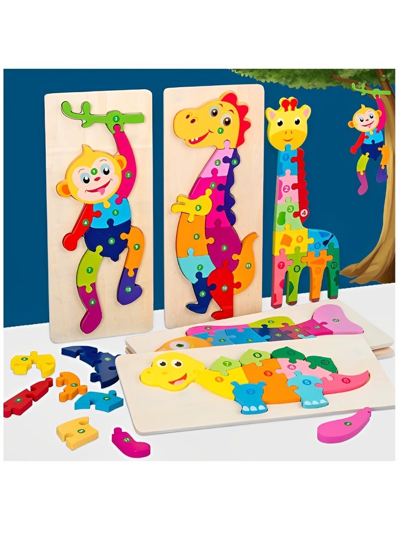 Wooden 3D Puzzles Sensory Cognition, Teacher Parents Early Learning Support Tools, Attractive Colors and Patterns, Montessori Fine Motor Skill Development Toys, Ideal Kids Gift (Girl Shape) - Image 2