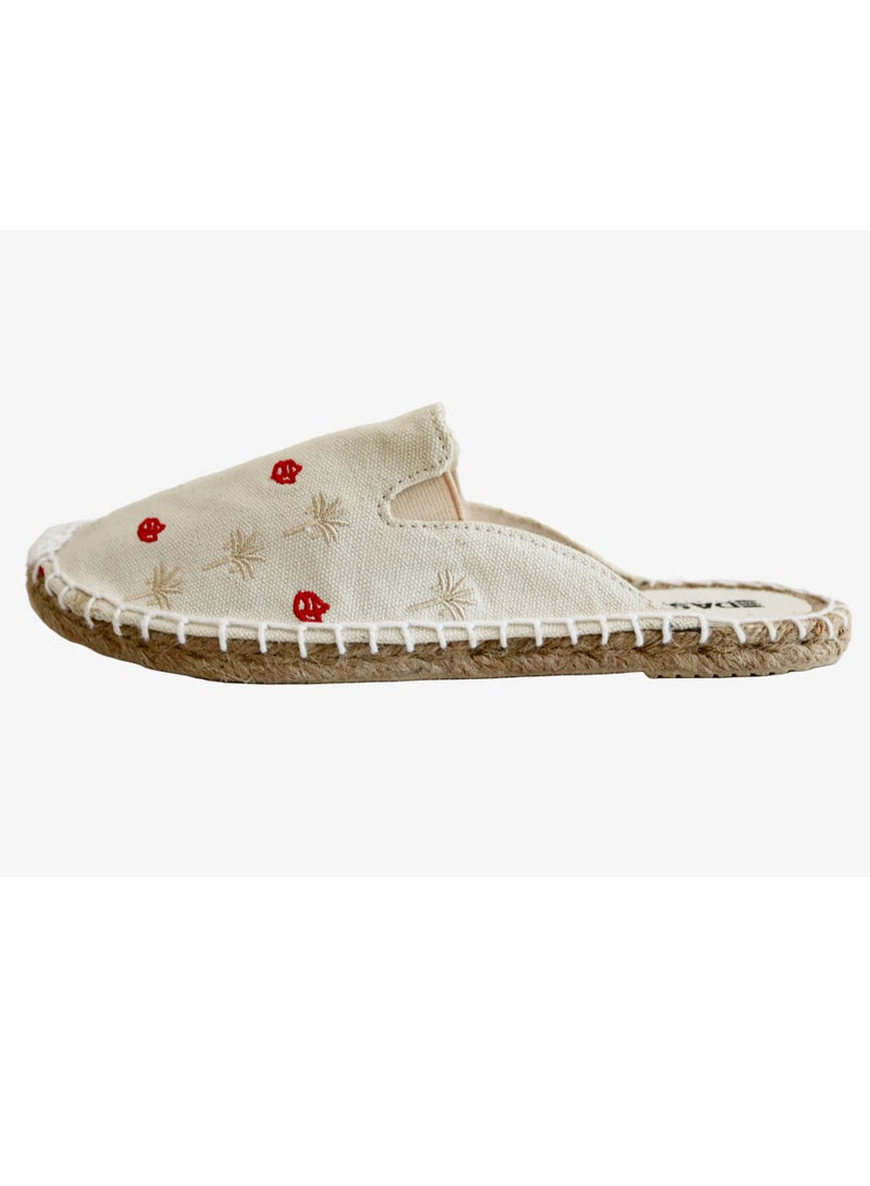 Dasson Embroidered Palm Paradise Espadrille (Bone White)  - Image 1