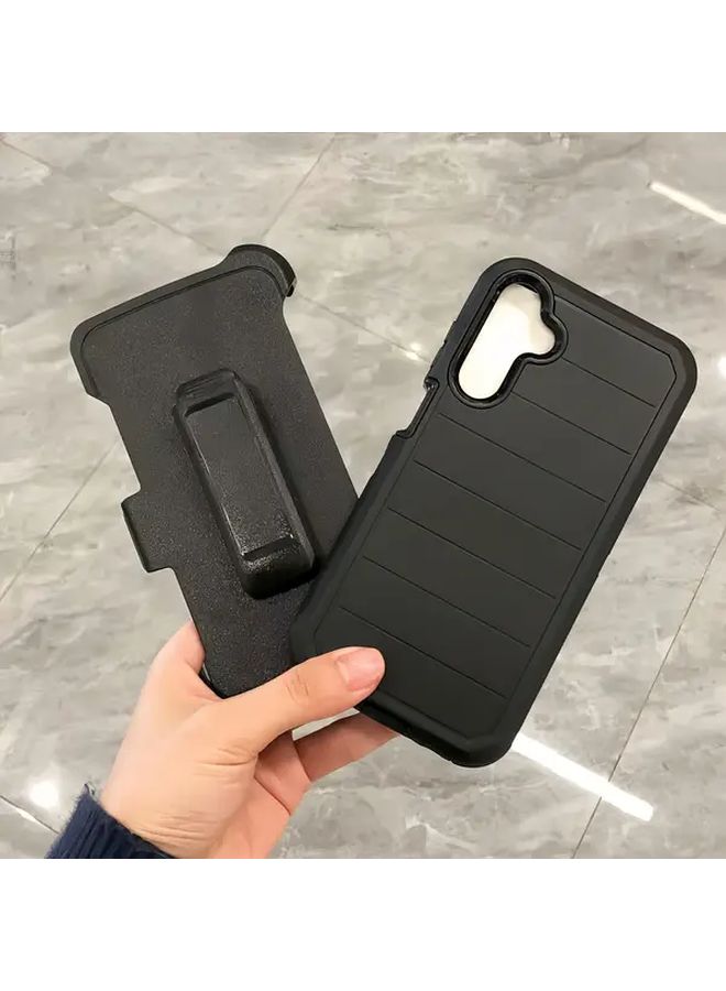 حافظة Samsung Galaxy S23 FE واقية برتقالية بتصميم مقاوم للصدمات والغبار من 4 طبقات للجسم بالكامل - Image 4